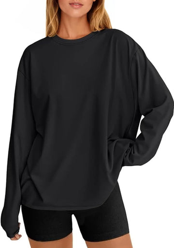 Women's Oversized Crew Neck Long Sleeve Baggy Top