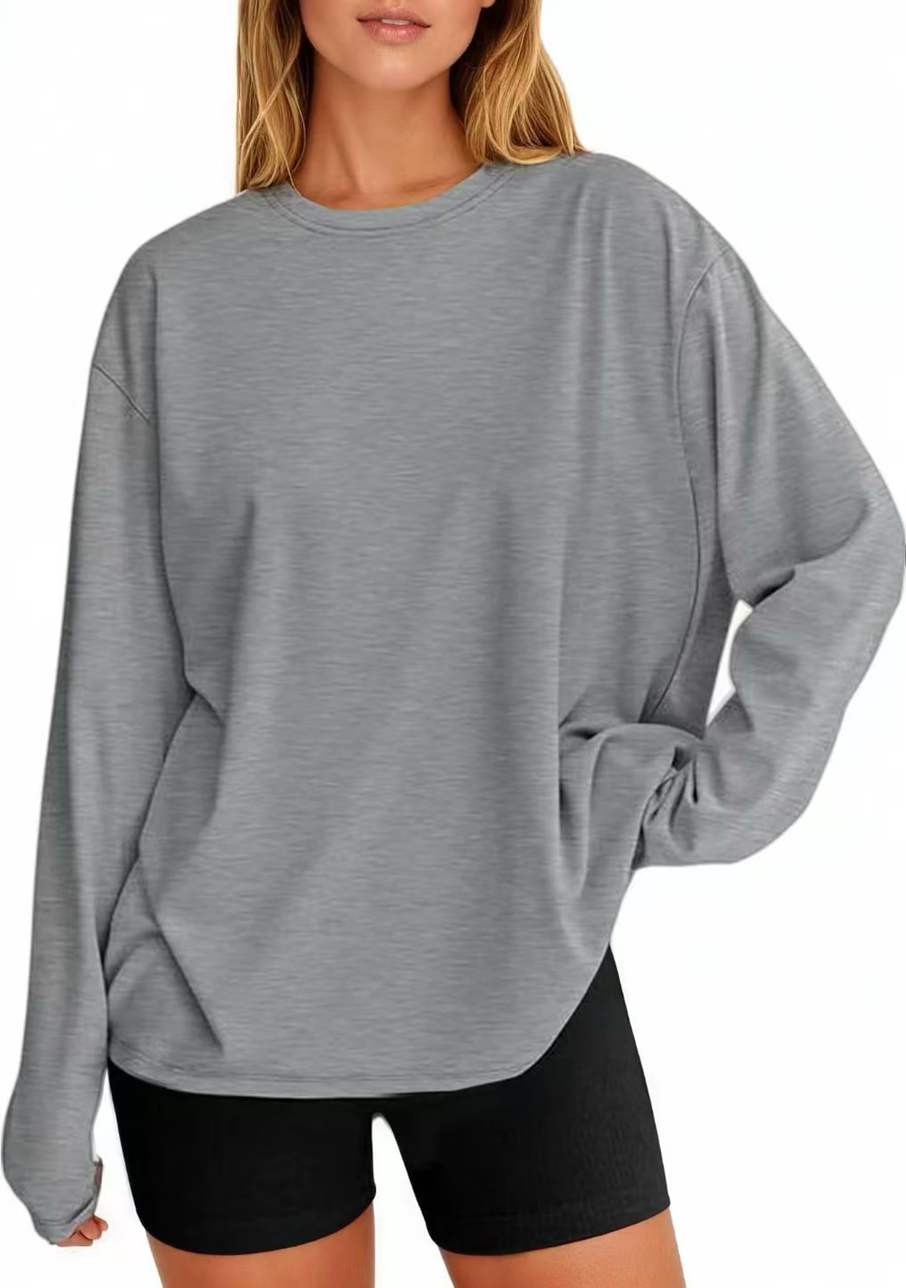 Women's Oversized Crew Neck Long Sleeve Baggy Top