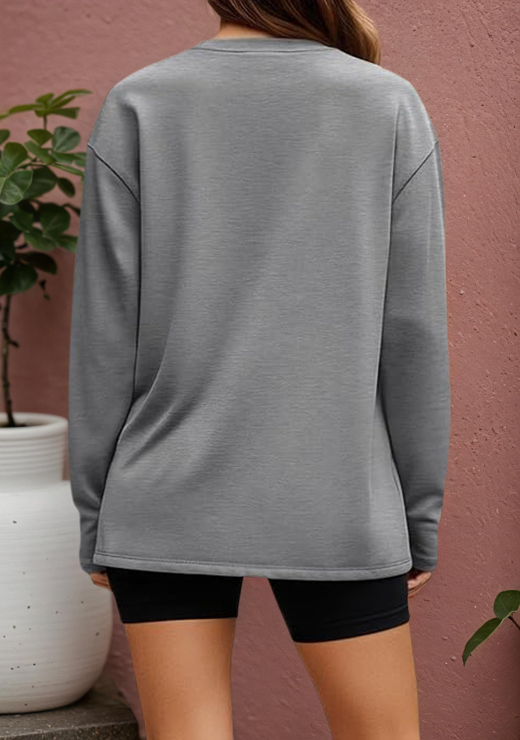 Women's Oversized Crew Neck Long Sleeve Baggy Top