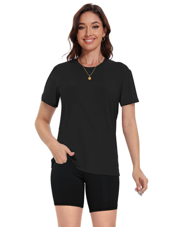 Women's Loose Fit Crew Neck Short Sleeve Basic T-Shirt