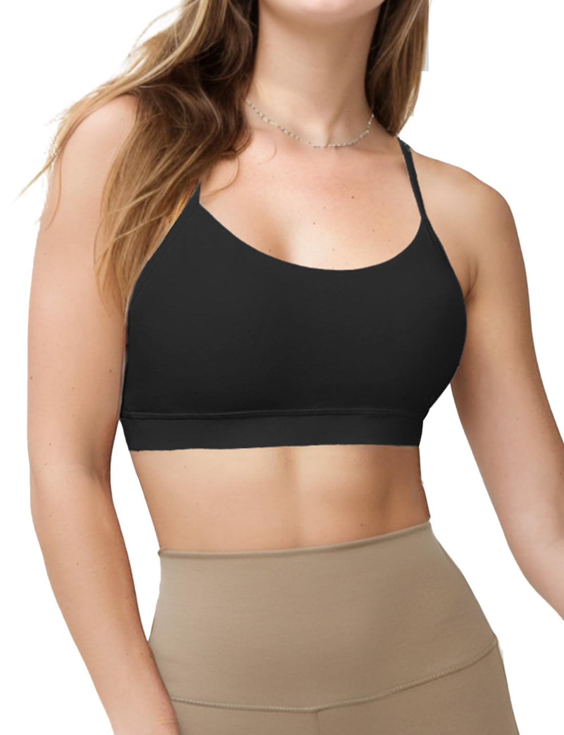 Low-Impact Y-Back Sports Bra 2-Pack – Lightweight Racerback with Removable Pads