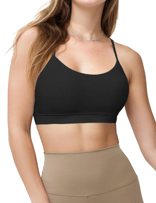 Low-Impact Y-Back Sports Bra 2-Pack – Lightweight Racerback with Removable Pads