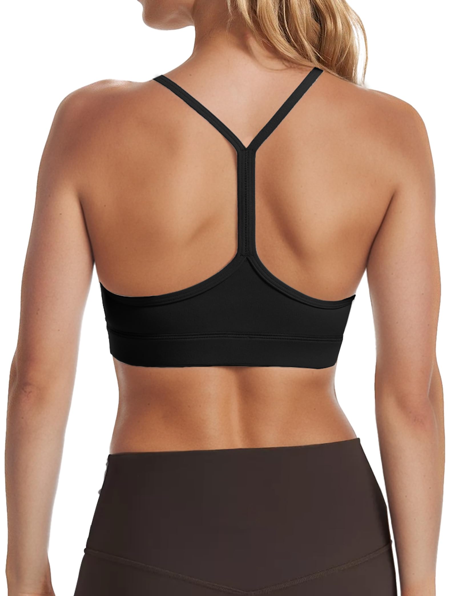 Low-Impact Y-Back Sports Bra 2-Pack – Lightweight Racerback with Removable Pads