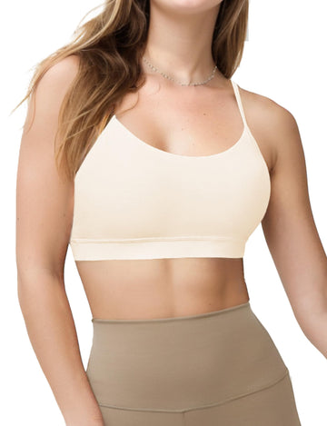 Low-Impact Y-Back Sports Bra 2-Pack – Lightweight Racerback with Removable Pads