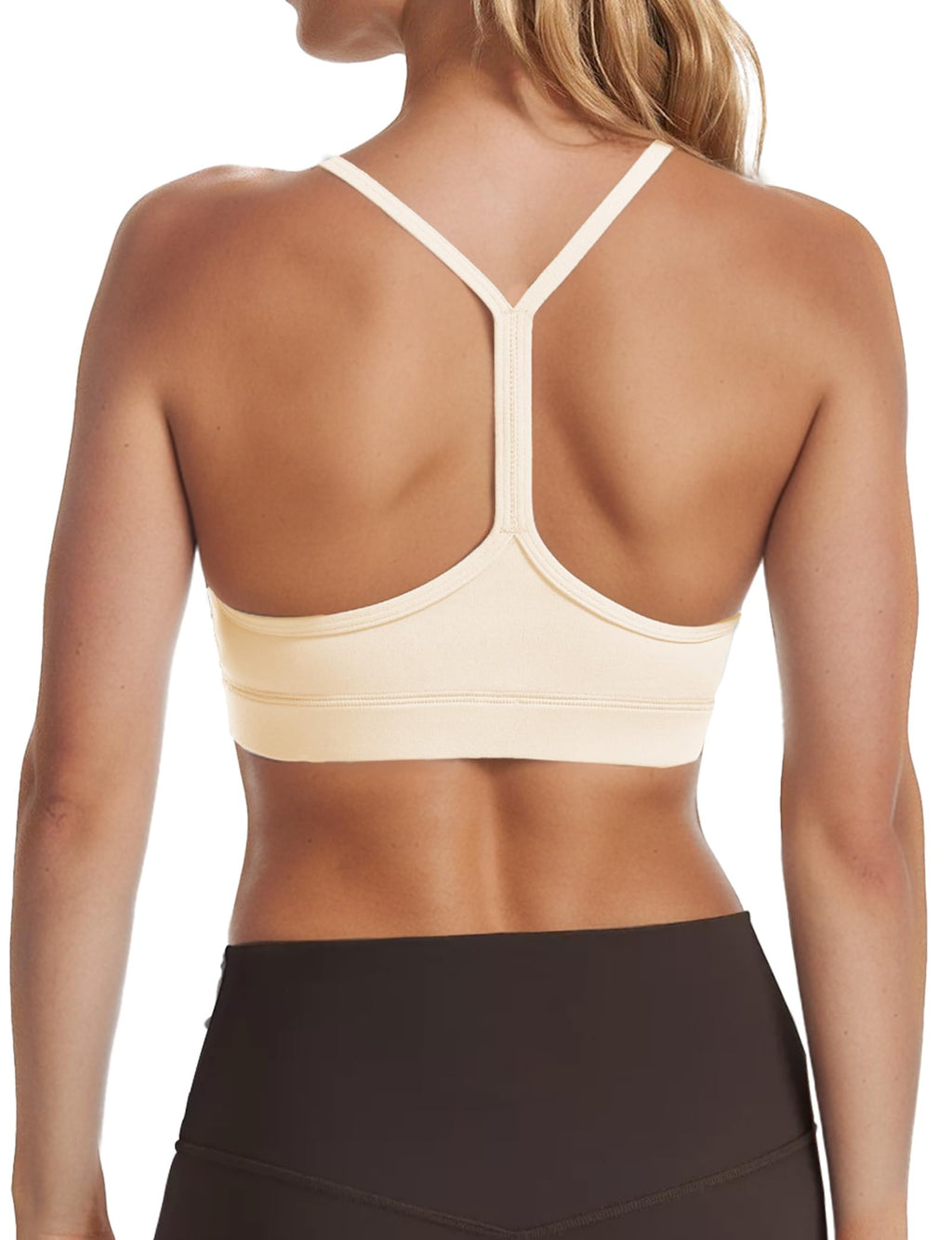 Low-Impact Y-Back Sports Bra 2-Pack – Lightweight Racerback with Removable Pads