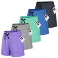 Women's 5-Pack Quick Dry Athletic Shorts with Pockets