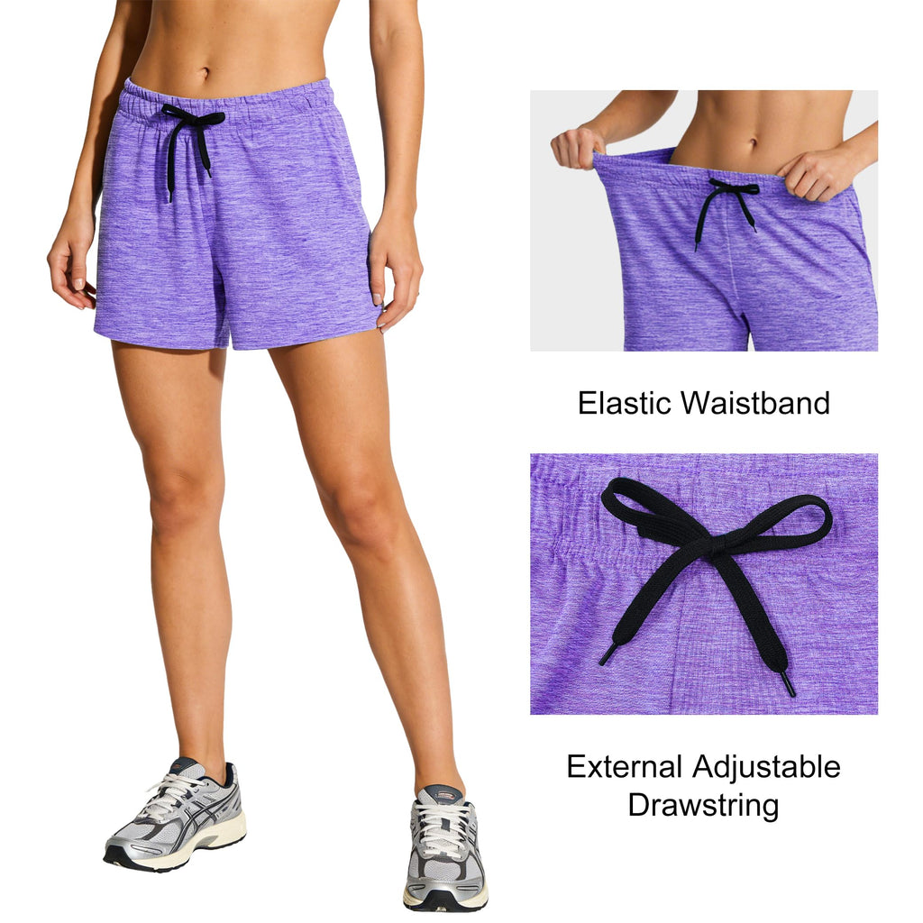 Women's 5-Pack Quick Dry Athletic Shorts with Pockets