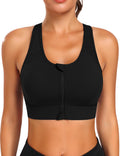 High-Impact Zip Sports Bra with Mesh Racerback & Fixed Pads