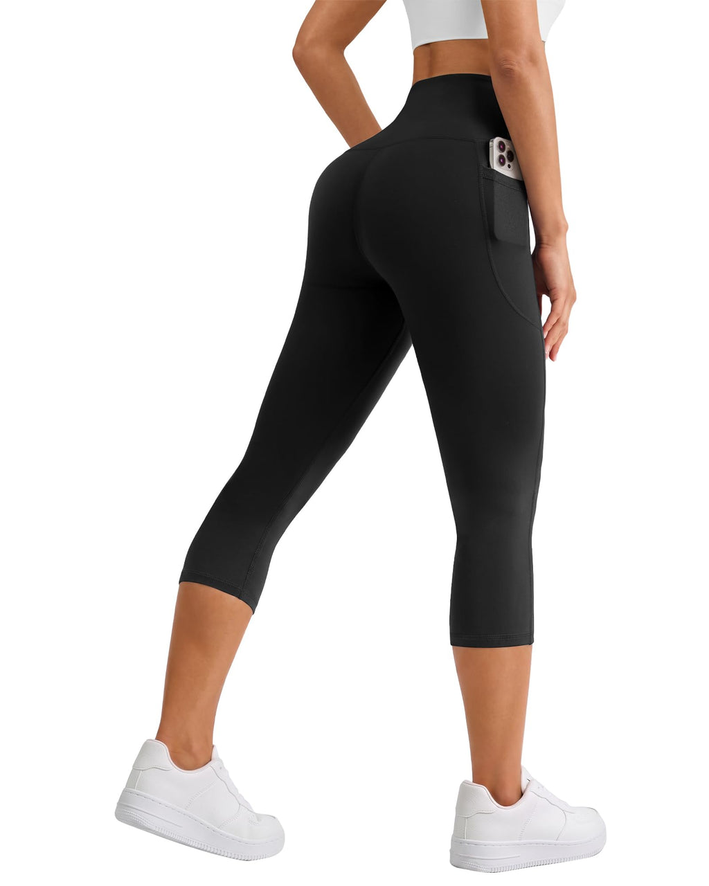 Women's High Waisted Capri Leggings with Pockets