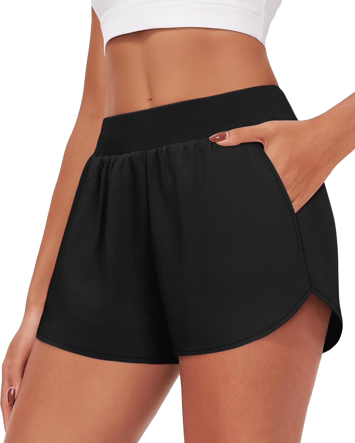Women's 3-Inch Athletic Running Shorts with Liner and Pocket
