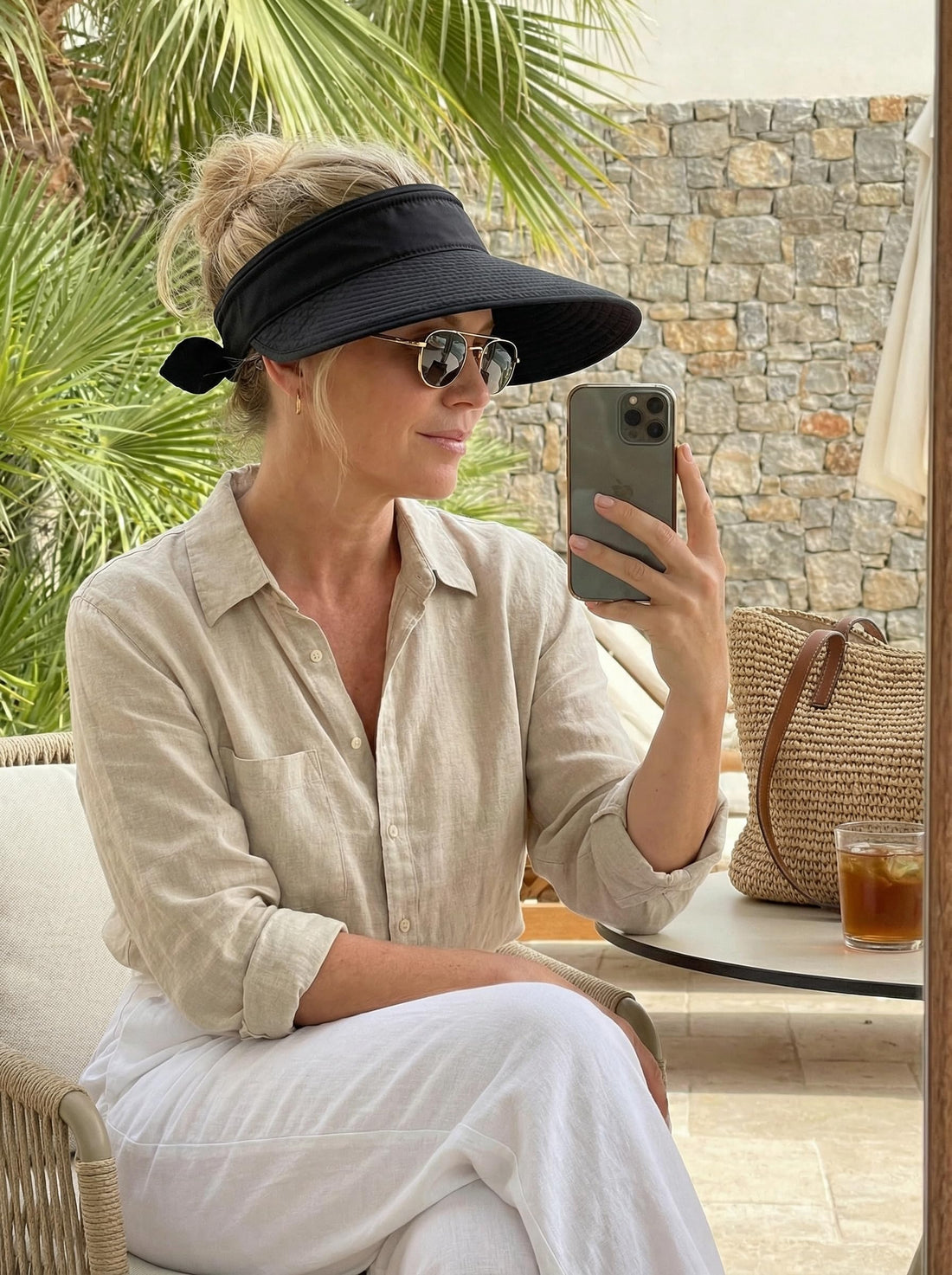 Women's 2-in-1 Sun Visor Hat with Zipper Detachable Top and UPF50+