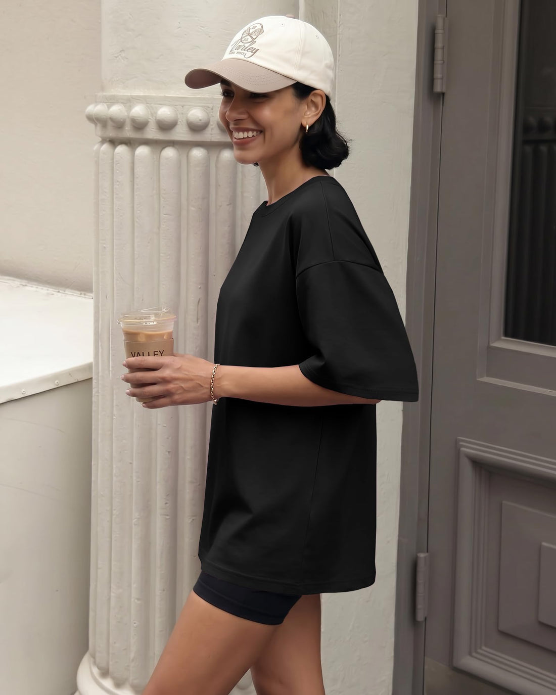 Women's Oversized Short Sleeve Crew Neck T-Shirt for Spring Summer