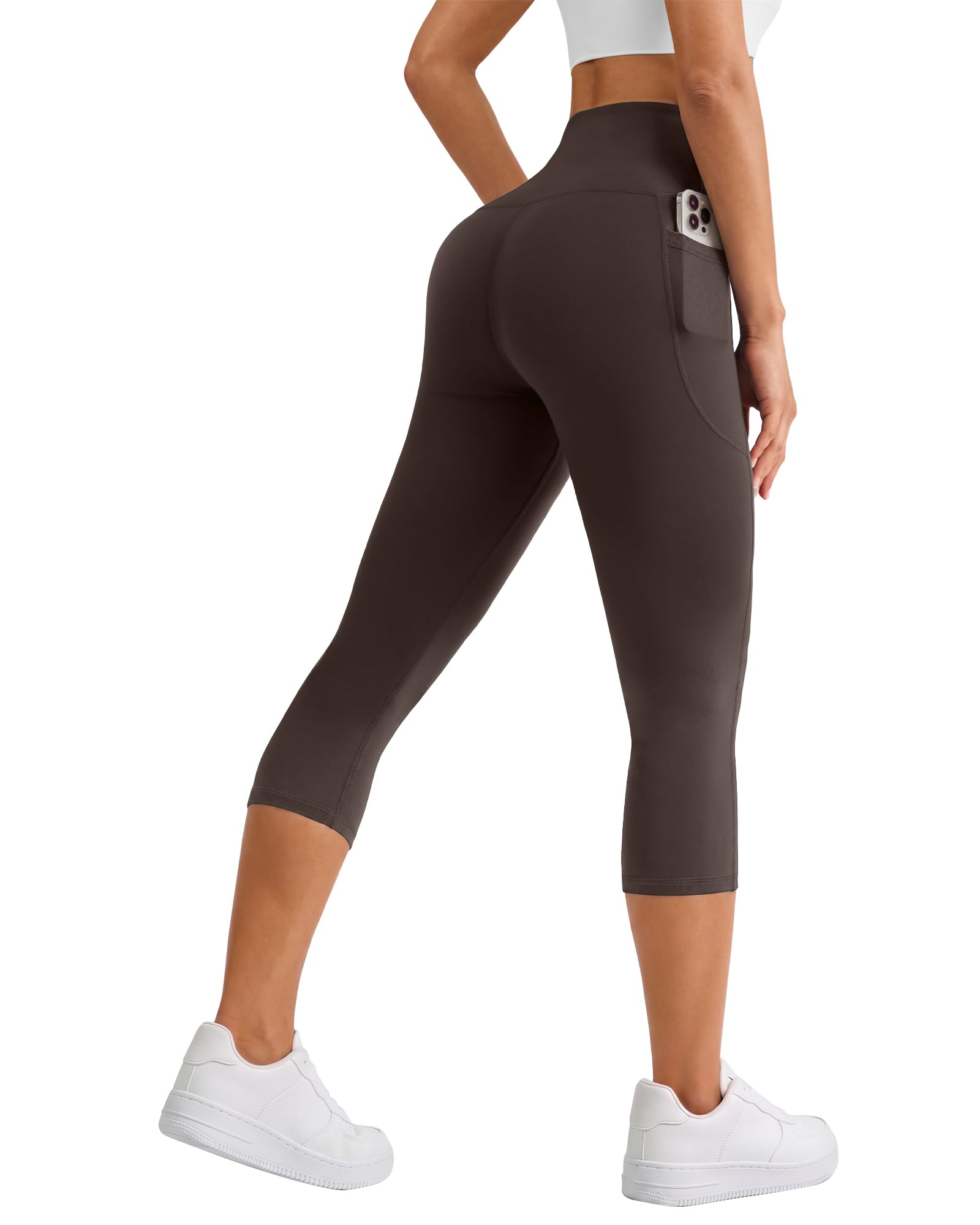 Women's High Waisted Capri Leggings with Pockets