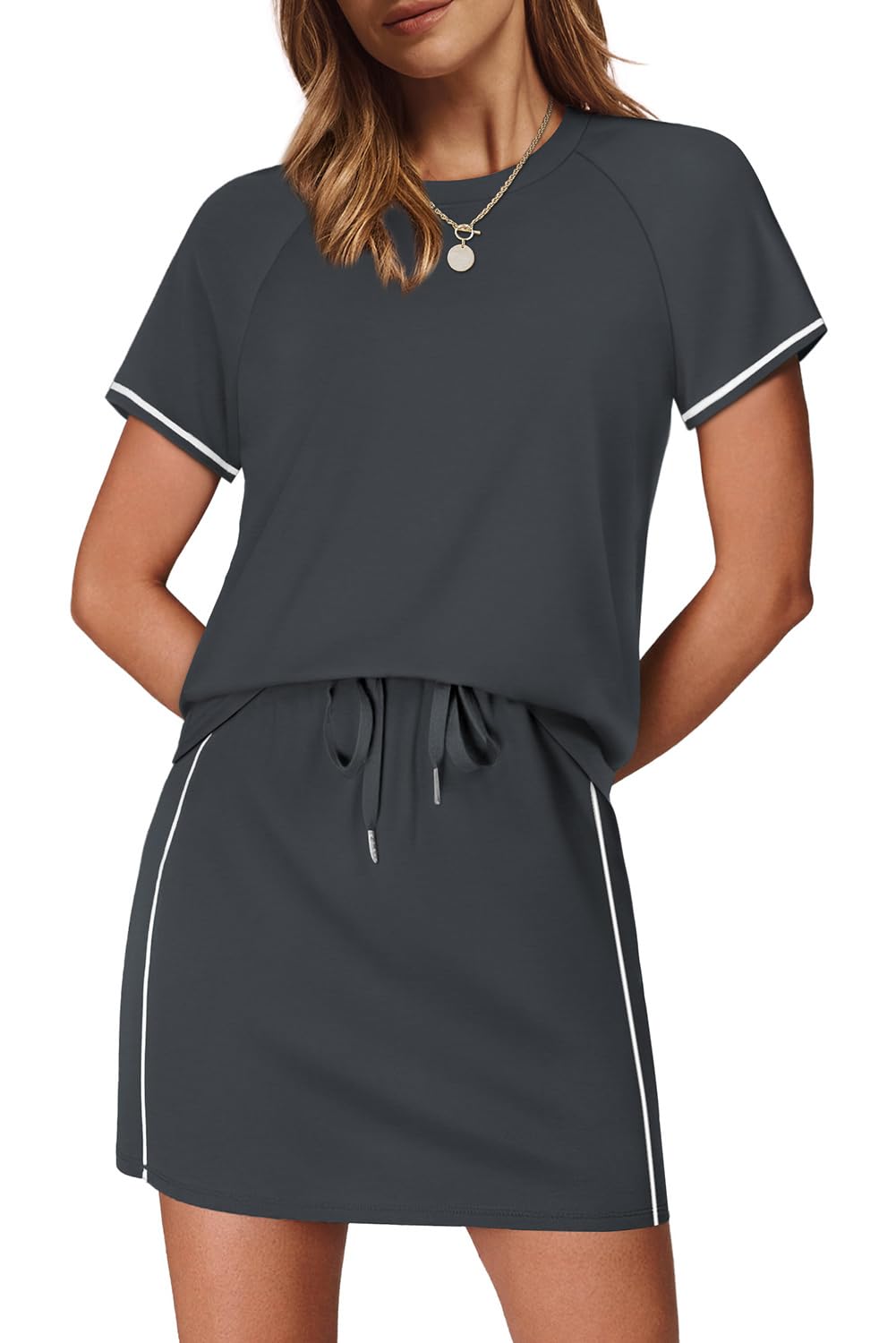 Women's 2-Piece Skirt Set with Built-in Shorts