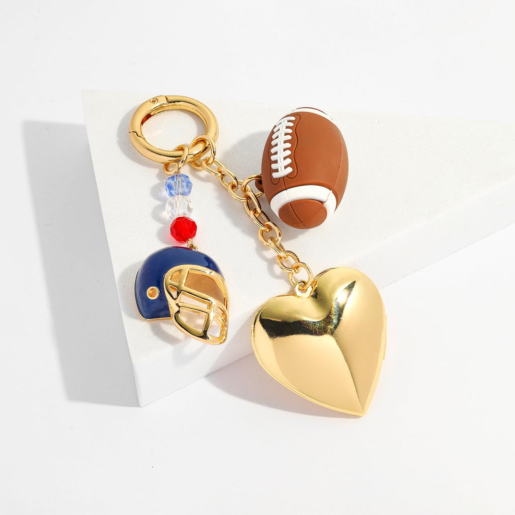 Sports Fan Keychain Bag Charm with Tennis Racket and Ball Design