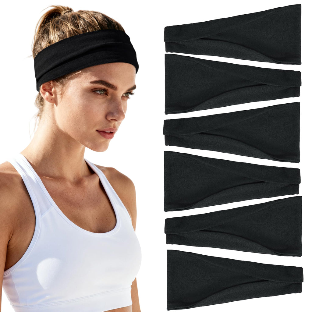 Women's 6-Pack Non-Slip Workout Headbands