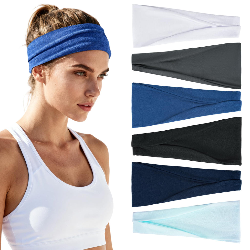 Women's 6-Pack Non-Slip Workout Headbands