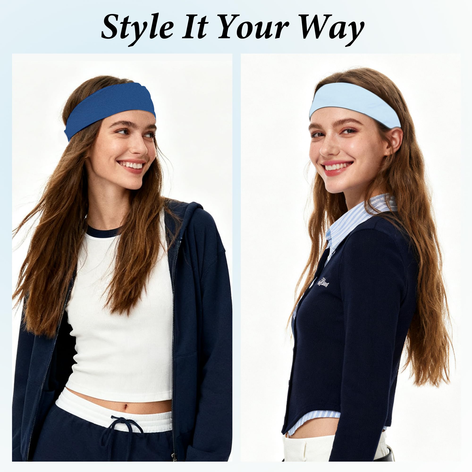 Women's 6-Pack Non-Slip Workout Headbands