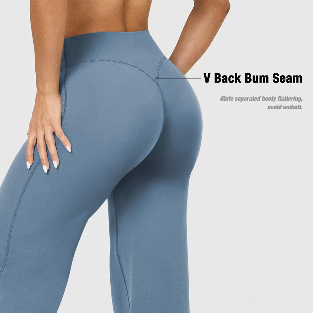 Women's High Waisted Wide Leg Yoga Pants with Straight Leg Cut