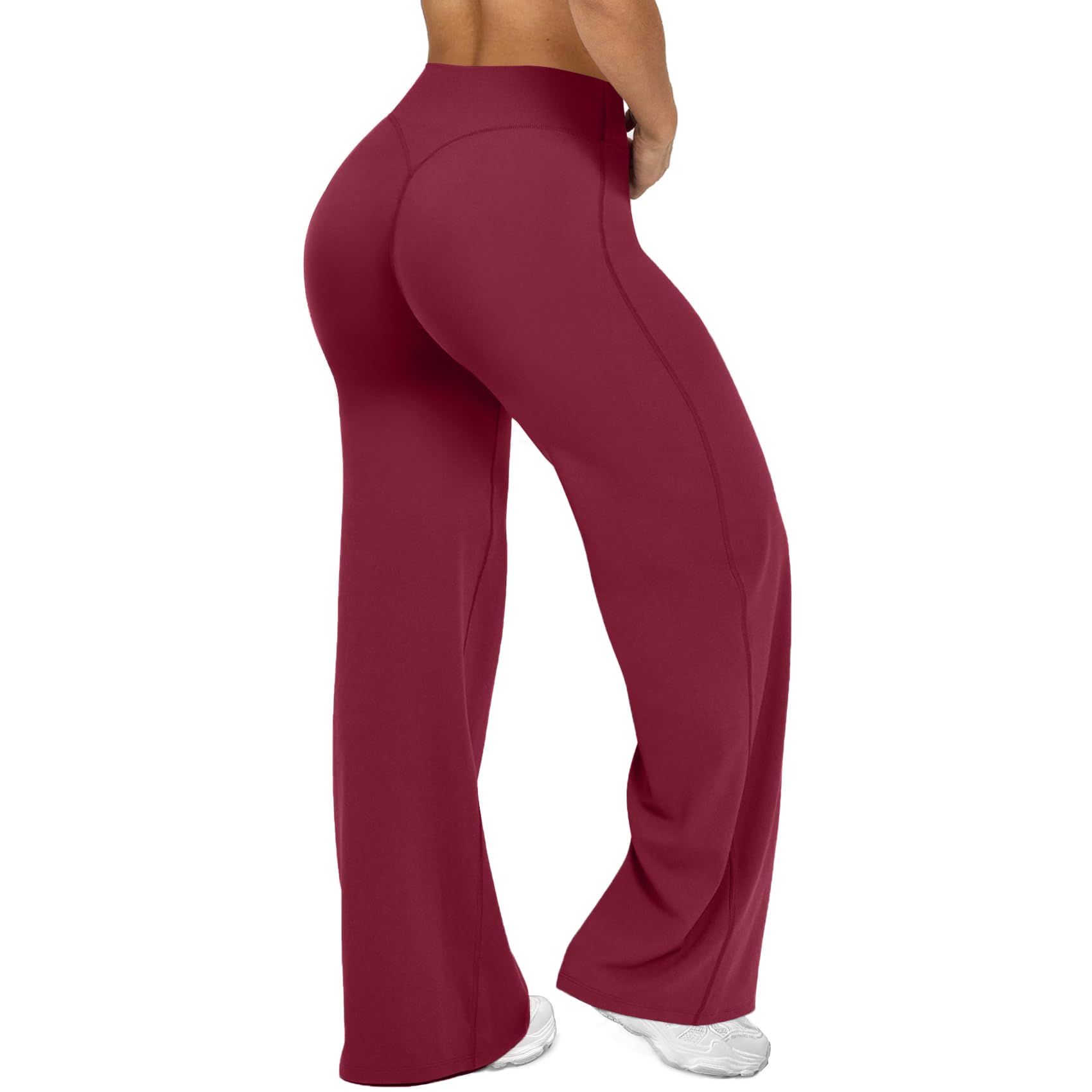 Women's High Waisted Wide Leg Yoga Pants with Straight Leg Cut