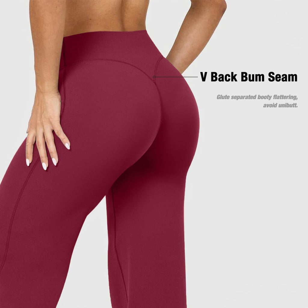 Women's High Waisted Wide Leg Yoga Pants with Straight Leg Cut