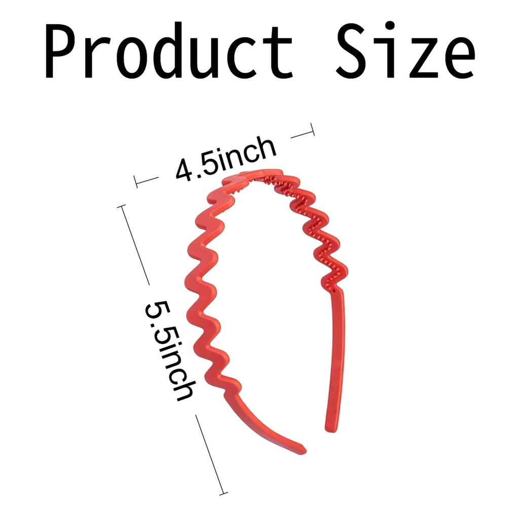 Women's Non-Slip Zig Zag Plastic Headbands with Teeth