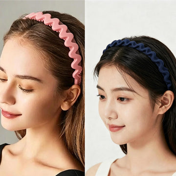 Women's Non-Slip Zig Zag Plastic Headbands with Teeth