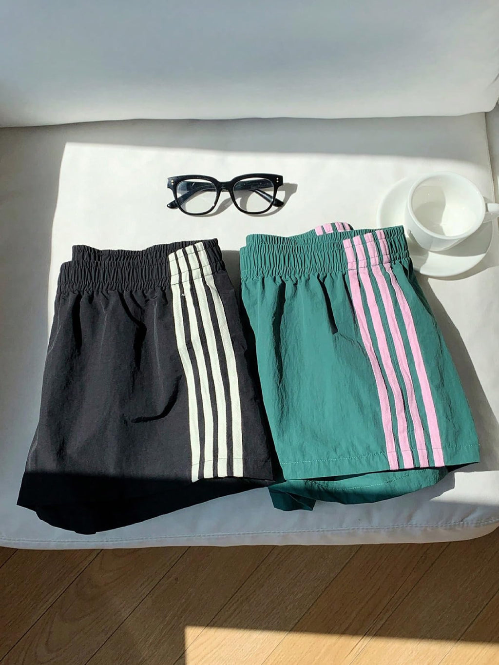 Women's 2-Pack Striped Wide Leg Athletic Shorts