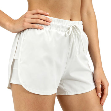Women's High Waist 2-in-1 Running Shorts with Liner and Pockets